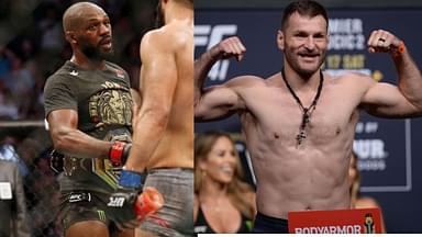 Jon Jones (L), Stipe Miocic (R)