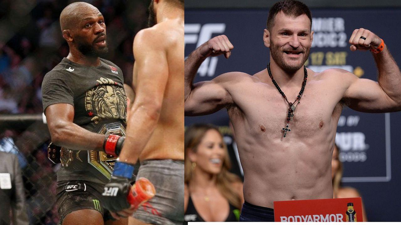 Jon Jones (L), Stipe Miocic (R)