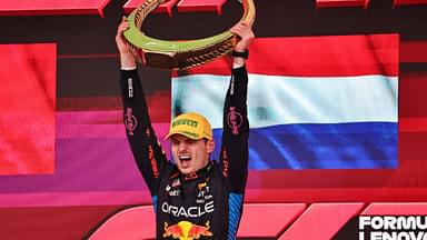 MOTORI - Formula 1 - Formula 1 Lenovo Grande Premio de Sao Paulo 2024 - Race Max Verstappen (NED) - Oracle Red Bull Racing - Red Bull RB20 - Honda RBPT on the podium after the Formula 1 Lenovo Grande Premio de Sao Paulo 2024,