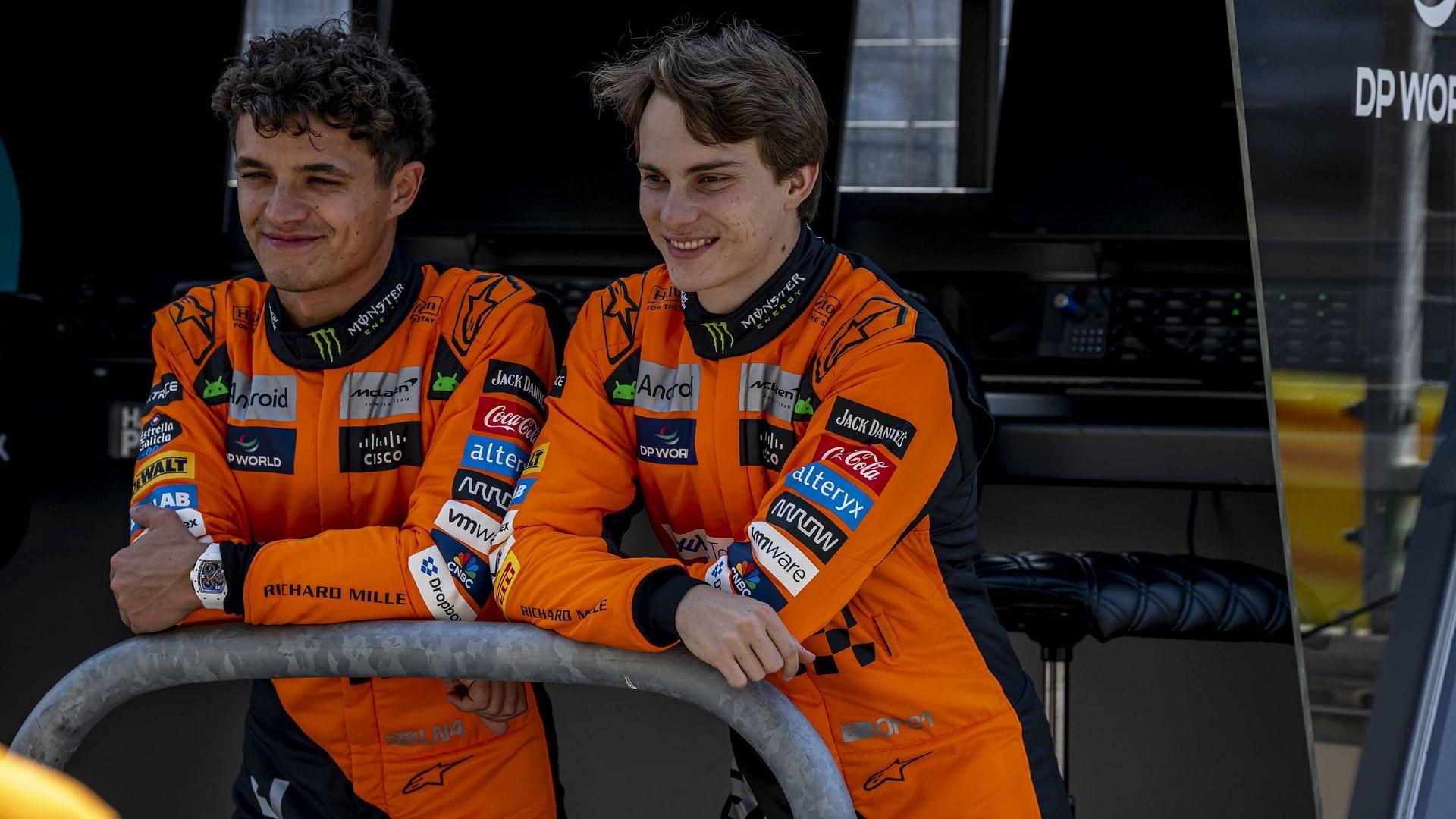 Lando Norris and Oscar Piastri at the Formula 1 United States of America Grand Prix 2024