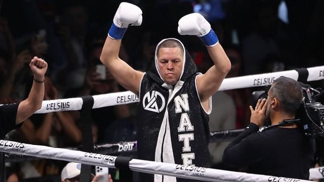 Nate Diaz steps in the ring for his 8-round main-event Cruiserweight bout at Paul vs Diaz at American Airlines Center on August 5, 2023 in Dallas, Texas.