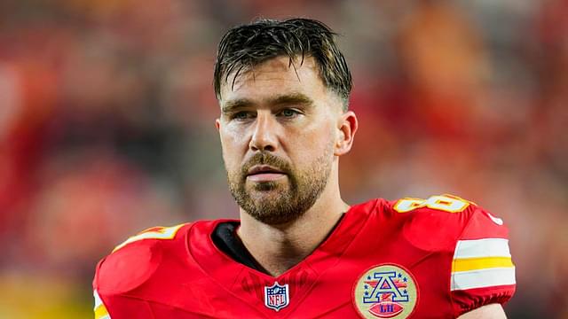 Kansas City Chiefs tight end Travis Kelce (87) during the first half against the Tampa Bay Buccaneers at GEHA Field at Arrowhead Stadium.