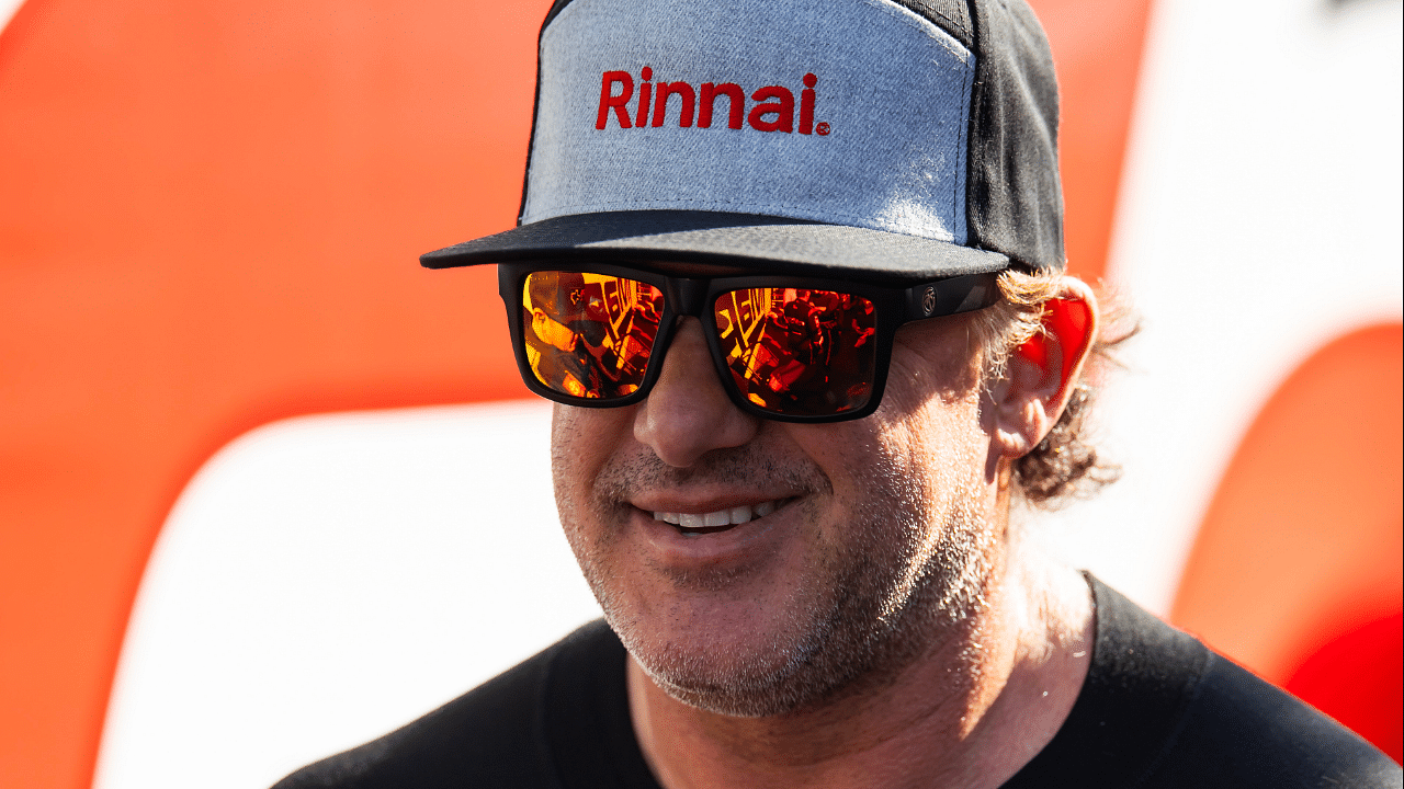 NHRA top fuel driver Tony Stewart during the Pep Boys Nationals at Maple Grove Raceway.