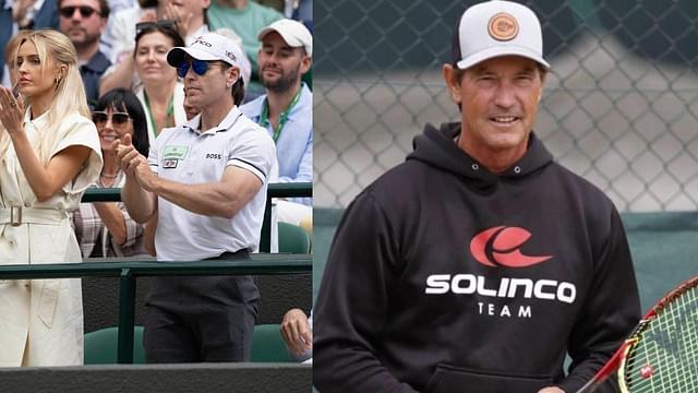 Taylor Fritz's coach Michael Russell (L) and Tommy Paul's coach Brad Stine (R)