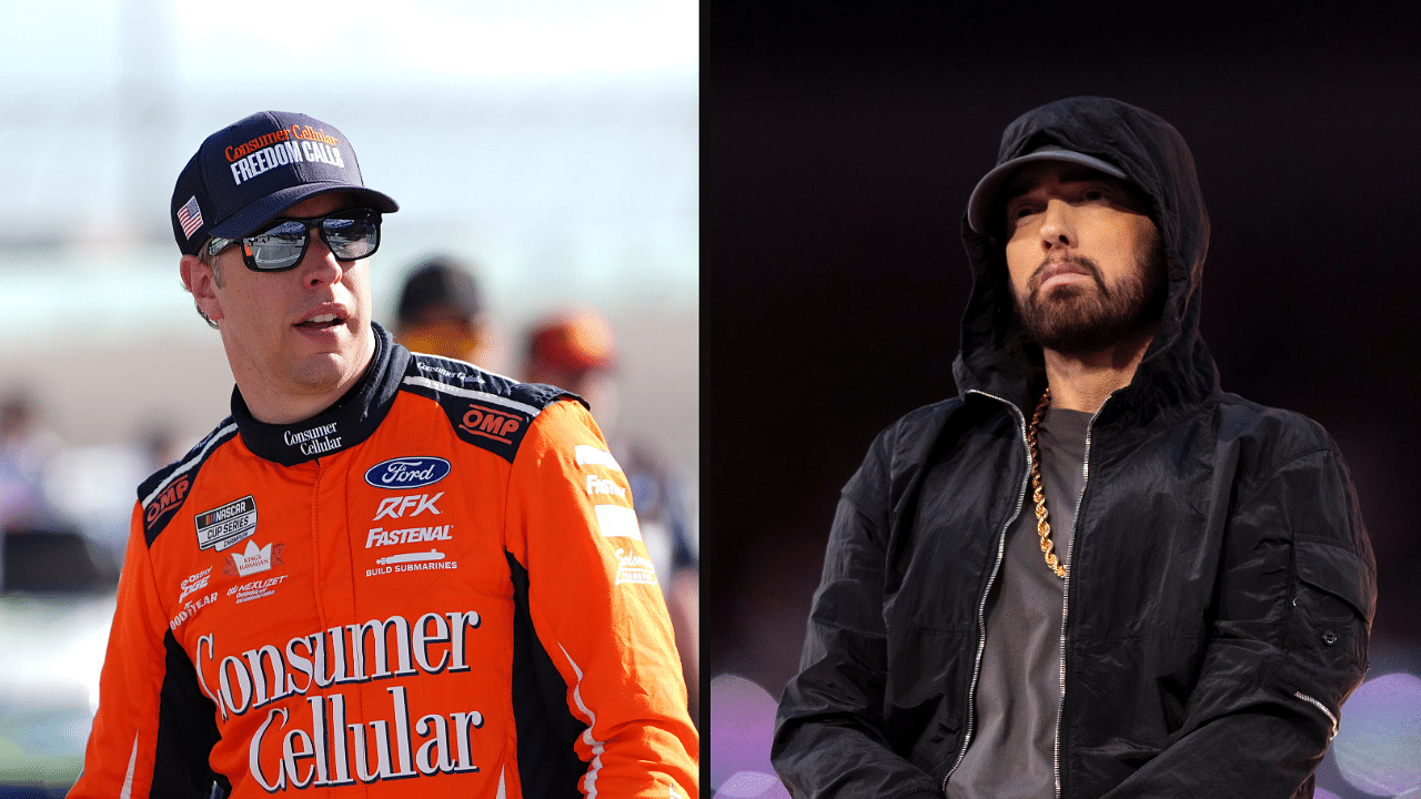 Brad Keselowski (L) and Eminem (R).