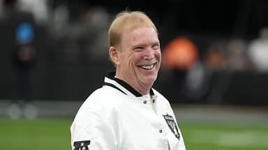 Las Vegas Raiders owner Mark Davis duirng the game against the Carolina Panthers at Allegiant Stadium.