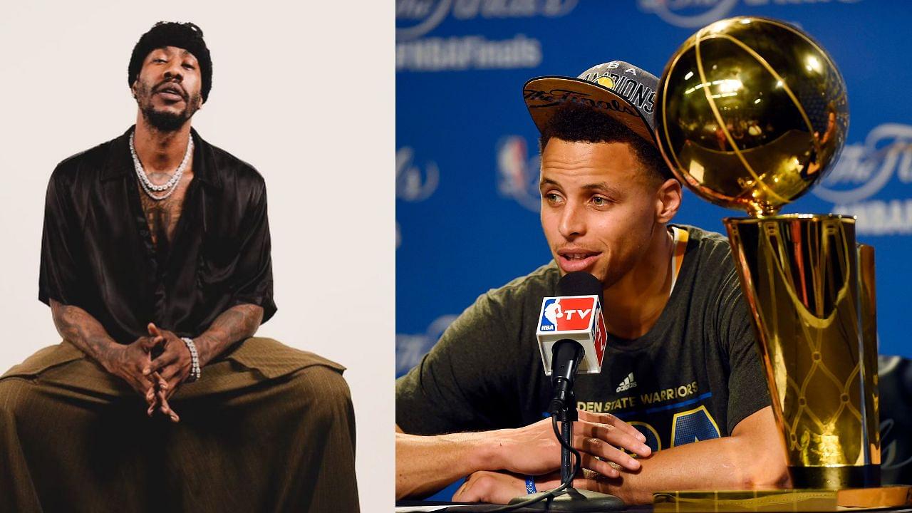 Iman Shumpert (L) and Stephen Curry (R)