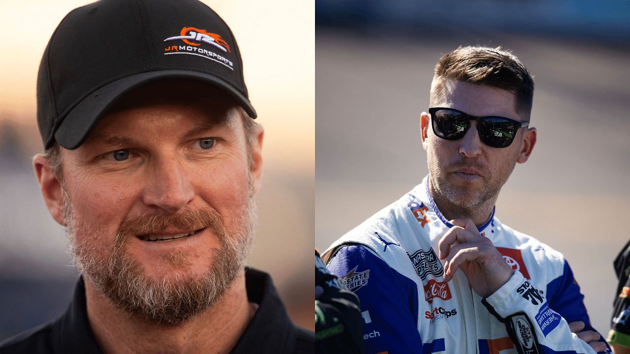 Dale Earnhardt Jr (R) and Denny Hamlin (L)