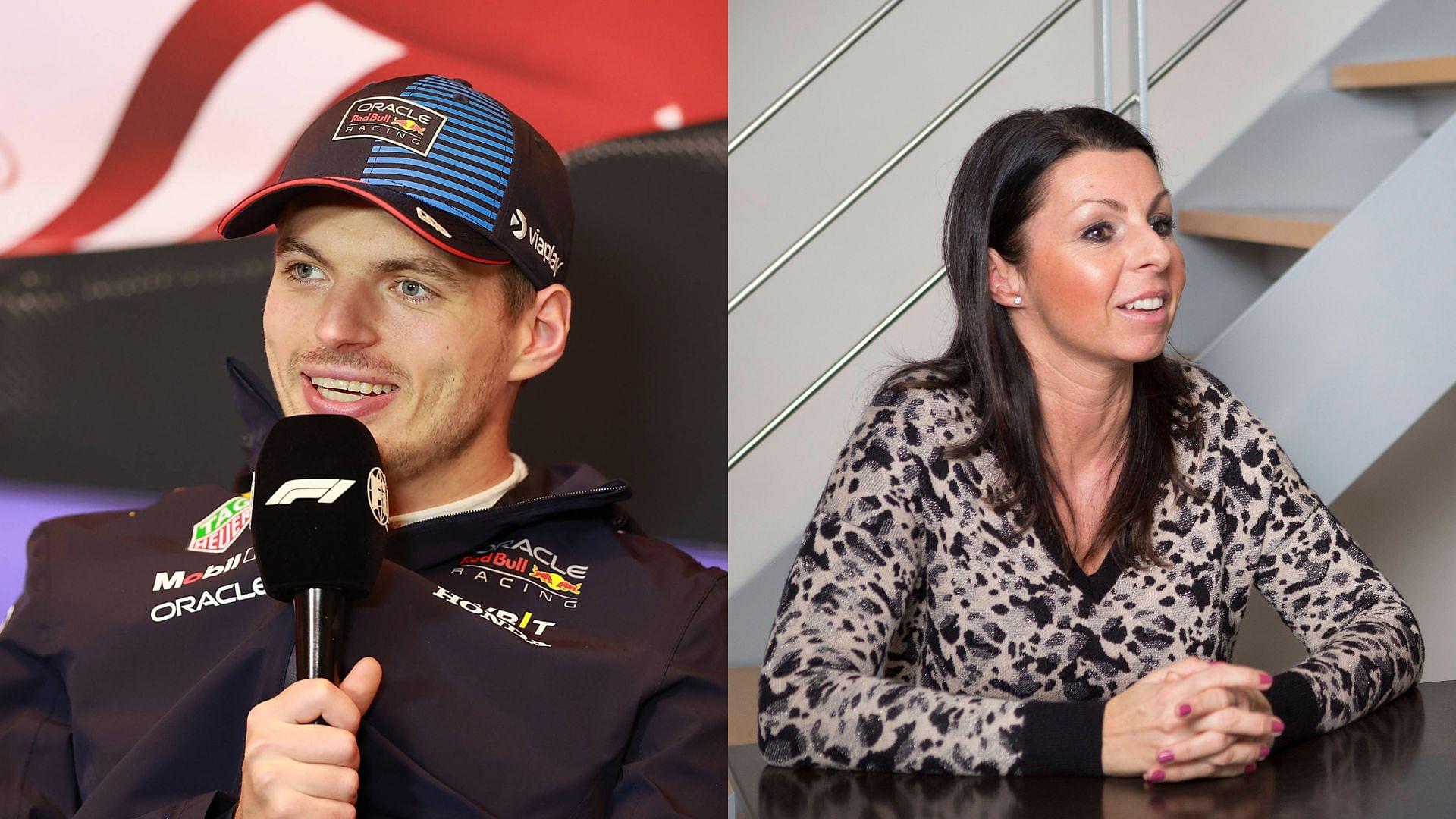 Max Verstappen (L) and Sophie Kumpen (R)