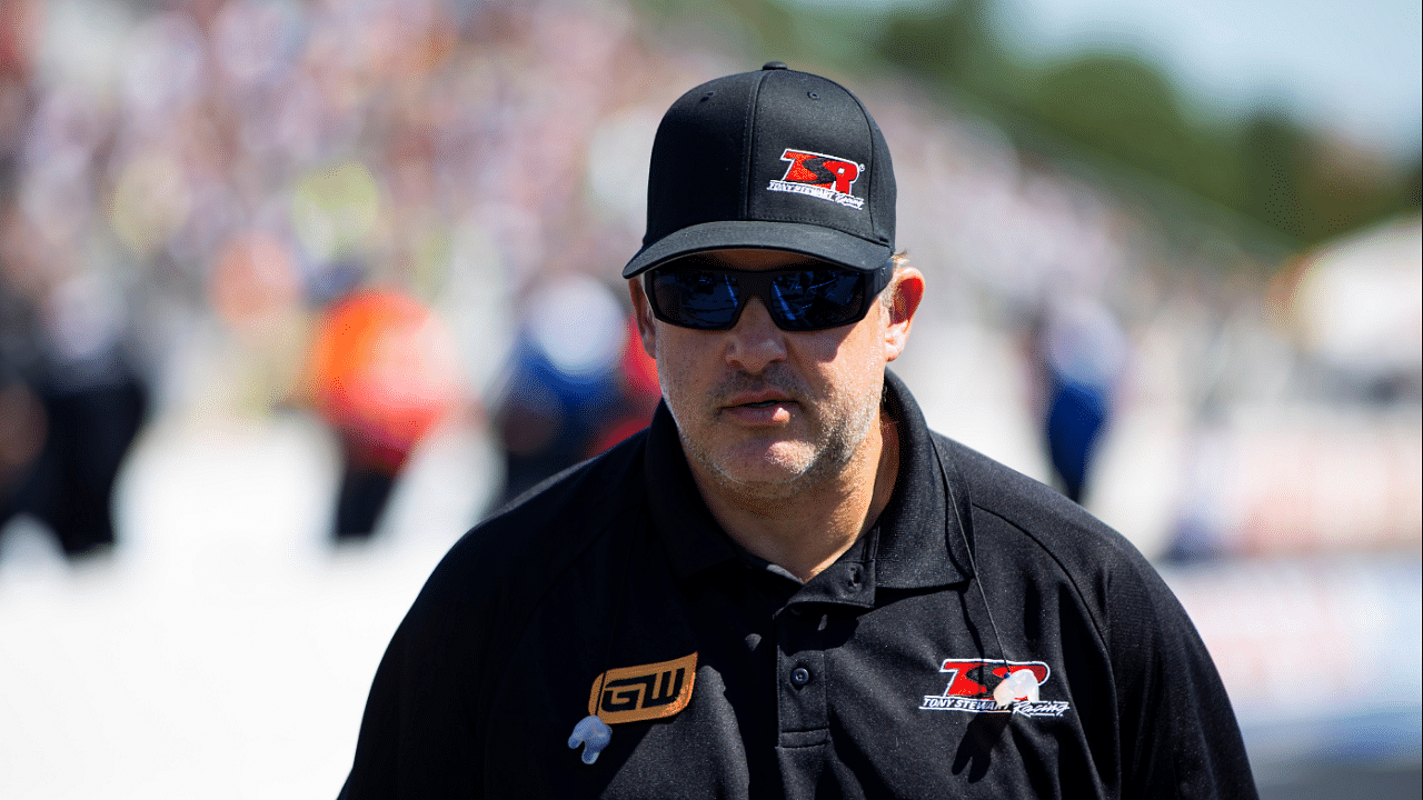 NHRA team owner Tony Stewart during the Lucas Oil Nationals at Brainerd International Raceway.