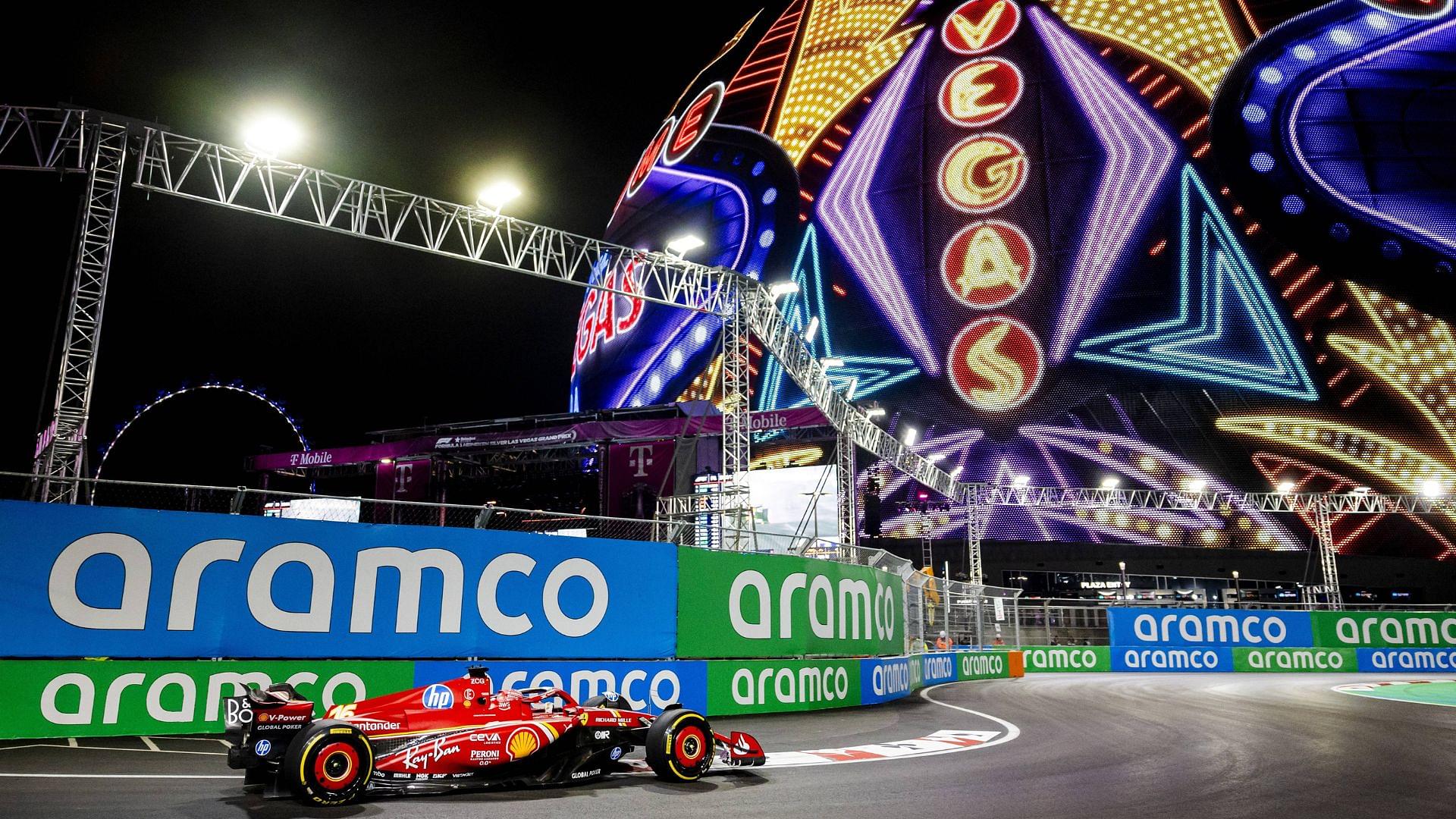 LAS VEGAS - Charles Leclerc (Ferrari) during 1st free practice for the Las Vegas Grand Prix