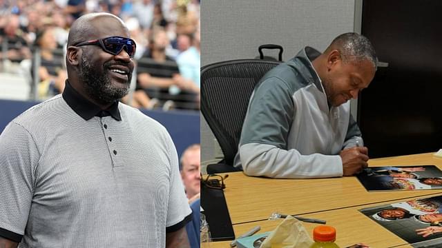 Shaquille O'Neal (L) and BJ Armstrong (R)