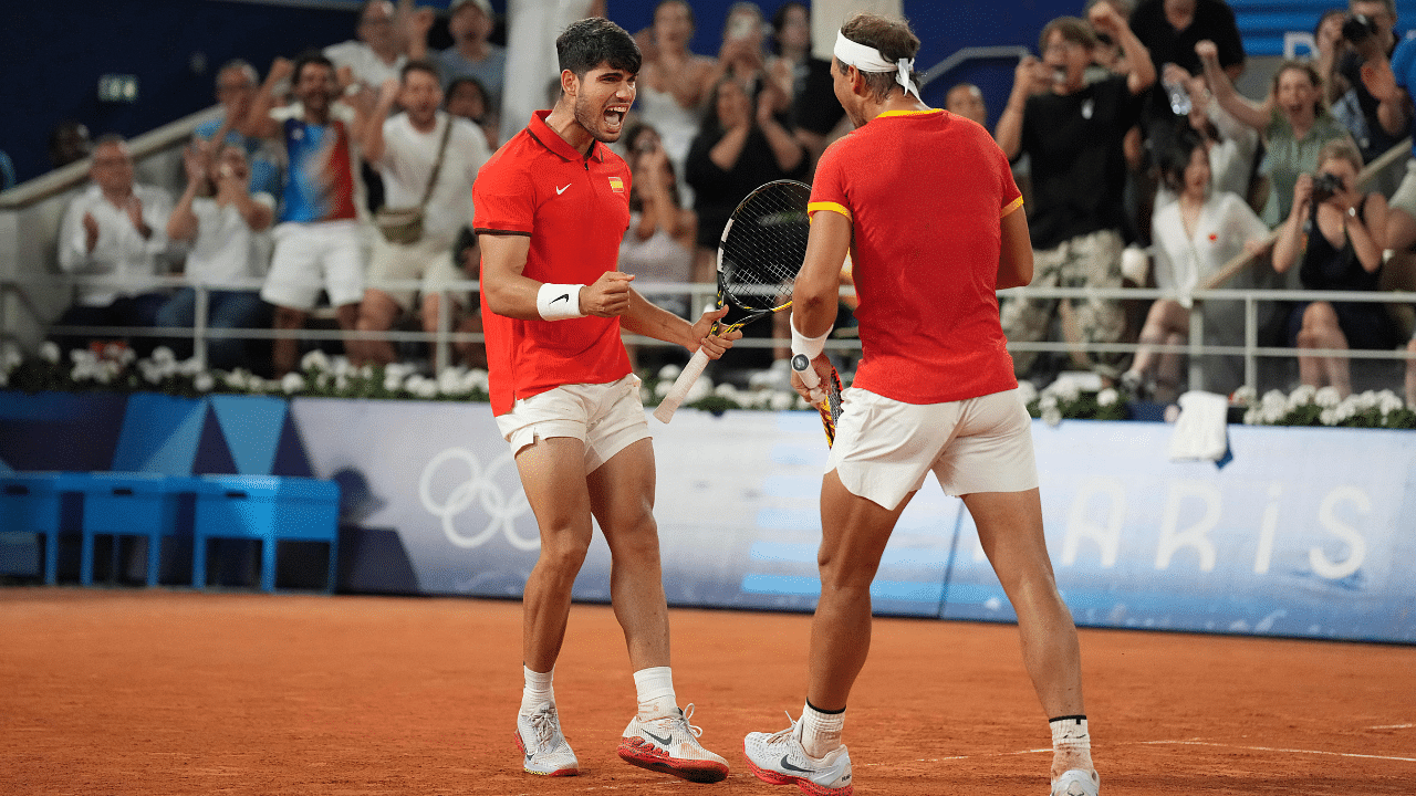 Rafael Nadal (ESP) and Carlos Alcaraz (ESP)