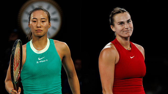 Qinwen Zheng (L) and Aryna Sabalenka (R)