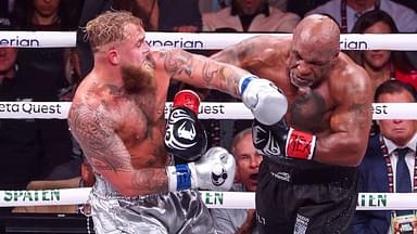 Netflix & Most Valuable Promotions Boxing Event Fight Night, AT&T Stadium, Arlington, Texas, United States 15 11 2024 Mike Tyson vs Jake Paul Jake Paul and Mike Tyson Jake Paul and Mike Tyson