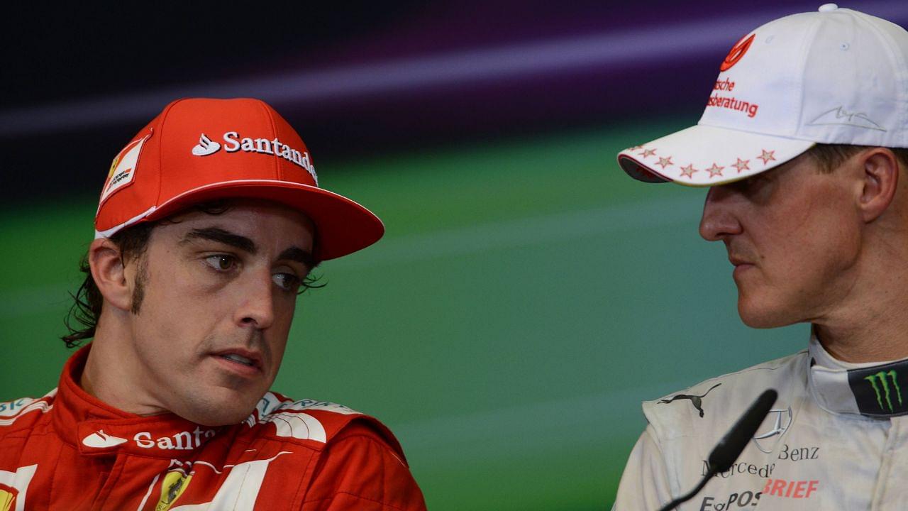 Race, Press conference, Fernando Alonso (ESP) Scuderia Ferrari F2012 and Michael Schumacher (GER) Mercedes AMG F1 W03