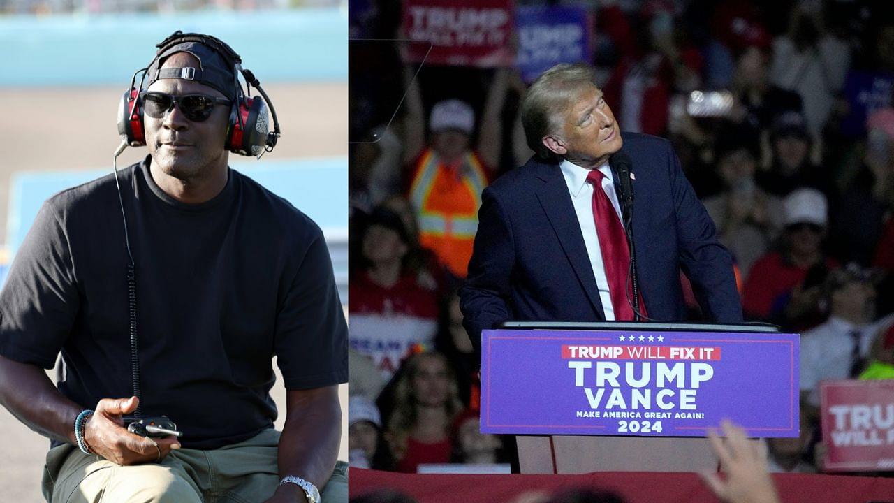 Michael Jordan (L), Donald Trump (R).