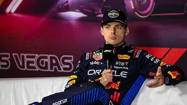 Red Bull Racing driver Max Verstappen (1) of Team Netherlands 4 time world champion talks about his championship win in Las Vegas and his future with Red Bull in 2025