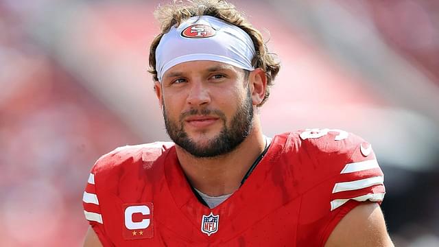 San Francisco 49ers Defensive Lineman Nick Bosa (97) warms up before the game between the San Francisco 49ers and the Tampa Bay Buccaneers