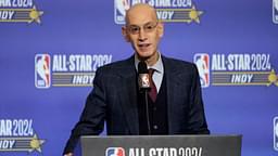 NBA Commissioner Adam Silver talks to media during a press conference before NBA All Star Saturday Night at Lucas Oil Stadium.