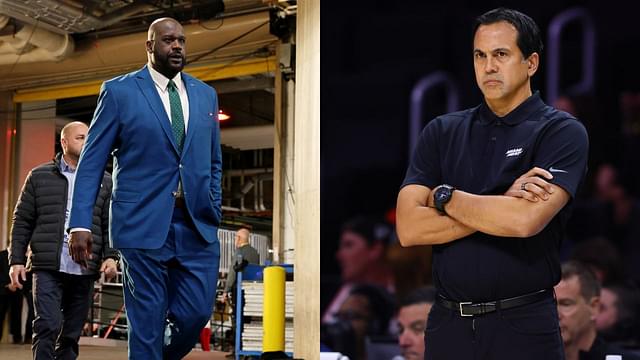 “Can’t Do It, He’s My Guy”: Shaquille O’Neal Refuses to Read Erik Spoelstra’s Name as Winner of Shaqtin’ A Fool