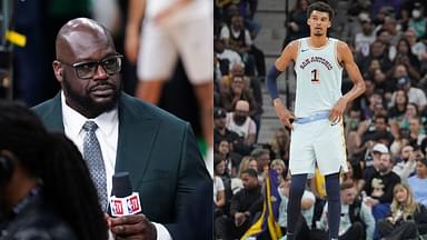 Shaquille O'Neal (L) and Victor Wembanyama (R)