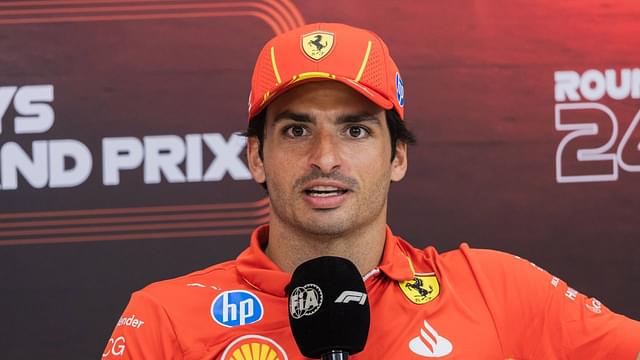 Carlos Sainz Jr of Spain and Scuderia Ferrari attends the press conference