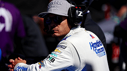 Oct 12, 2024; Concord, North Carolina, USA; NASCAR Cup Series driver Kyle Larson (5) during practice and qualifying for the Bank of America ROVAL 400 at Charlotte Motor Speedway Road Course. Mandatory Credit: Peter Casey-Imagn Images