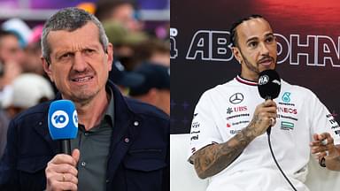 Guenther Steiner (L) and Lewis Hamilton (R)