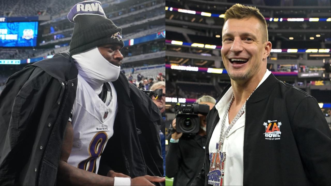 Baltimore Ravens QB Lamar Jackson, Rob Gronkowski - USA TODAY