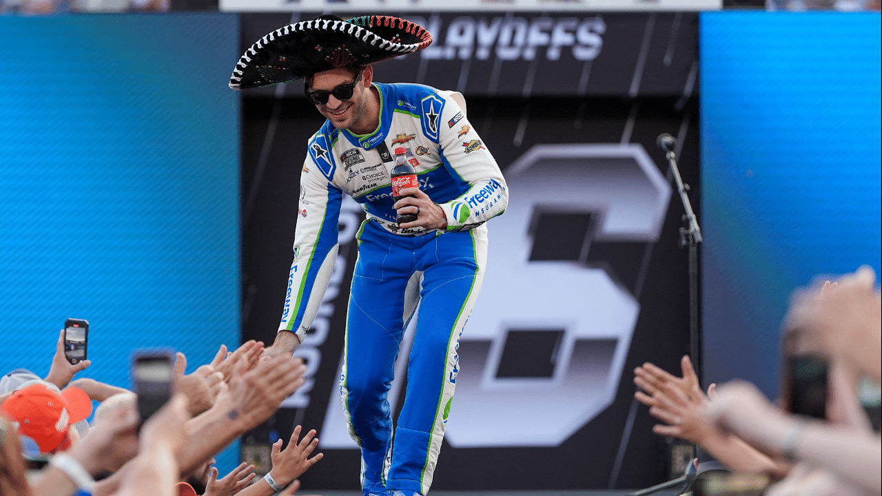 NASCAR Cup Series driver Daniel Suarez (99) during introductions for the Bass Pro Shops Night Race at Bristol Motor Speedway.