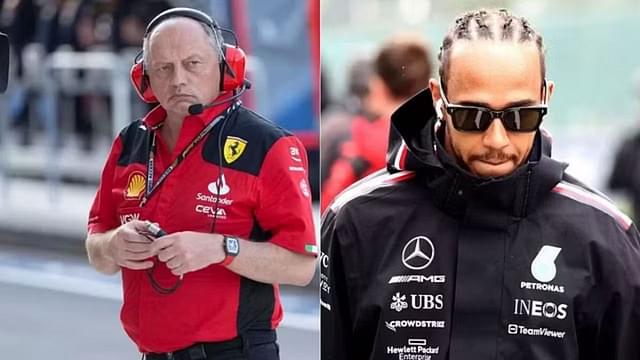 Frederic Vasseur (L) and Lewis Hamilton (R)