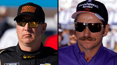 Kyle Busch (L) and Dale Earnhardt (R). Image Credits: Imagn.