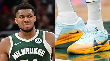 Giannis Antetokounmpo and his signature shoe