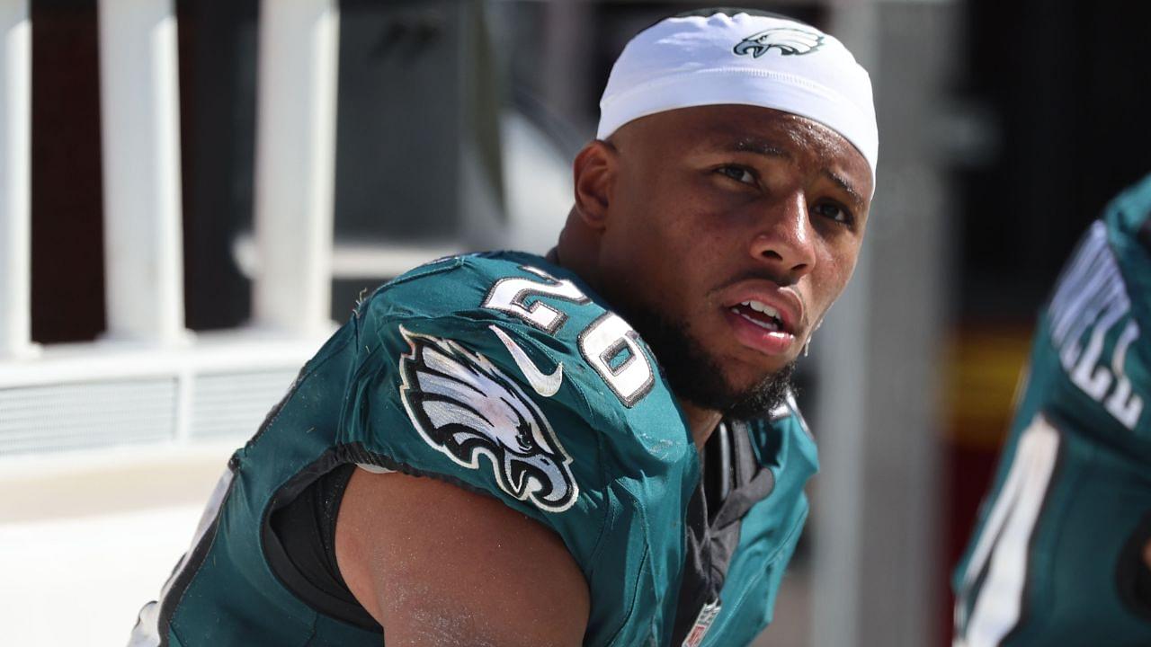 Philadelphia Eagles running back Saquon Barkley (26) against the Tampa Bay Buccaneers during the second half at Raymond James Stadium.