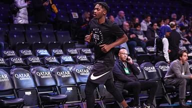 Brooklyn Nets forward Dorian Finney-Smith (28) warms up prior to the game against the San Antonio Spurs at Barclays Center.