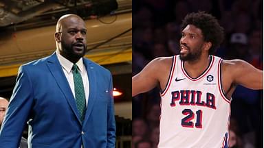 Shaquille O'Neal and Joel Embiid