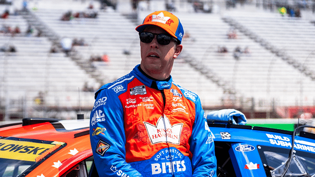 NASCAR Cup Series driver Brad Keselowski (6) awaits his turn during qualifying at Atlanta Motor Speedway.