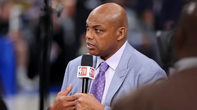 NBA TV analyst Charles Barkley talks on set before game three of the 2024 NBA Finals between the Boston Celtics and the Dallas Mavericks at American Airlines Center.