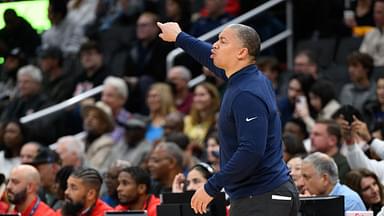 LA Clippers head coach Tyronn Lue calls a play during the second quarter against the Washington Wizards at Capital One Arena.