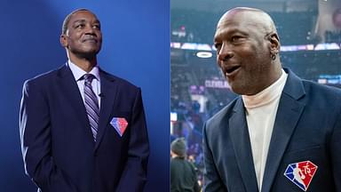 Isiah Thomas (L), Michael Jordan (R)