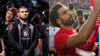 Khabib Nurmagomedov (L), Mohamed Salah (R)