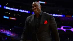 Los Angeles Lakers president of basketball operations Magic Johnson during the second half at Staples Center