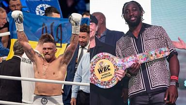 Oleksandr Usyk (L), Terence Crawford (R)