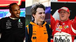 Lewis Hamilton (L), Oscar Piastri (M), Michael Schumacher (R)