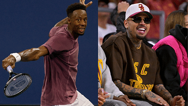 Gael Monfils (L) and Chris Brown (R)