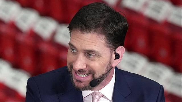 ESPN tv host Mike Greenberg during pregame before game one with the Miami Heat against the Boston Celtics of the 2022 eastern conference finals at FTX Arena.