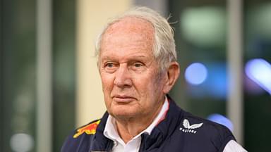 Red Bull Racing’s head of driver development program Helmut Marko is seen in the paddock after the qualifying session of the Abu Dhabi F1 Grand Prix at the Yas Marina Circuit