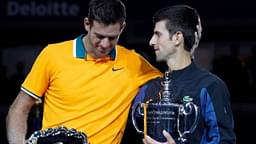 Juan Martin del Potro (L) and Novak Djokovic (R