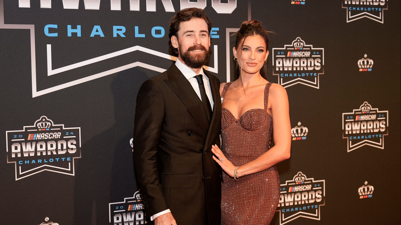 NASCAR Cup Series driver Ryan Blaney (12) and his fiancé Gianna Tulio during the NASCAR Awards Banquet at Charlotte Convention Center.